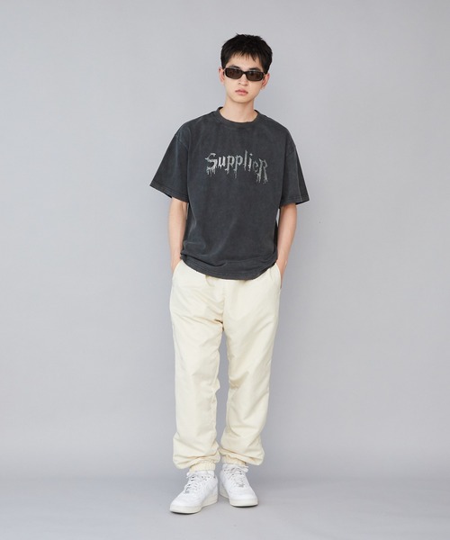 【セール】SUPPLIER/サプライヤー Vintage Wash Rhinestone Iron Logo Tee 半袖Tシャツ（Tシャツ/カットソー）｜SUPPLIER（サプライヤー）