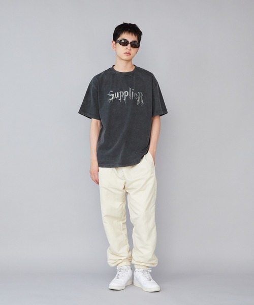 【セール】SUPPLIER/サプライヤー Vintage Wash Rhinestone Iron Logo Tee 半袖Tシャツ（Tシャツ/カットソー）｜SUPPLIER（サプライヤー）