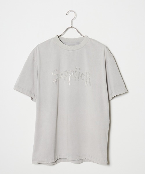 【セール】SUPPLIER/サプライヤー Vintage Wash Rhinestone Iron Logo Tee 半袖Tシャツ（Tシャツ/カットソー）｜SUPPLIER（サプライヤー）