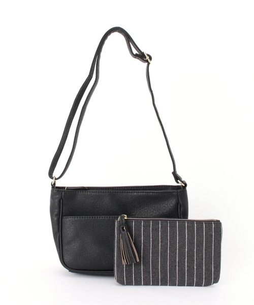 HusHusH（ハッシュアッシュ）の「タッセルポーチ付ショルダーバッグ（ショルダーバッグ・レディース・ホワイト/ブラック/ブルー/グリーン/レッド/ホワイト系1/ブルー系1・00）」の4枚目の写真