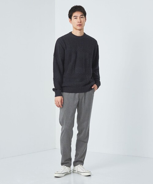 green label relaxing(グリーンレーベルリラクシング)の「ウォッシャブル フラノ ヘリンボーン ナロー ユーティリティパンツ イージーパンツ -ストレッチ-(その他パンツ・メンズ・ダークグレー/モカ/ネイビー/グレー・S/M/L/XL)」の8枚目の写真
