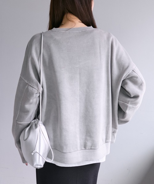 新品♡PUAL CE CIN グレー スウェット今だけ更にお値下げ♡ ピグメント裏毛シンプルスウェット（スウェット）｜PUAL CE CIN
