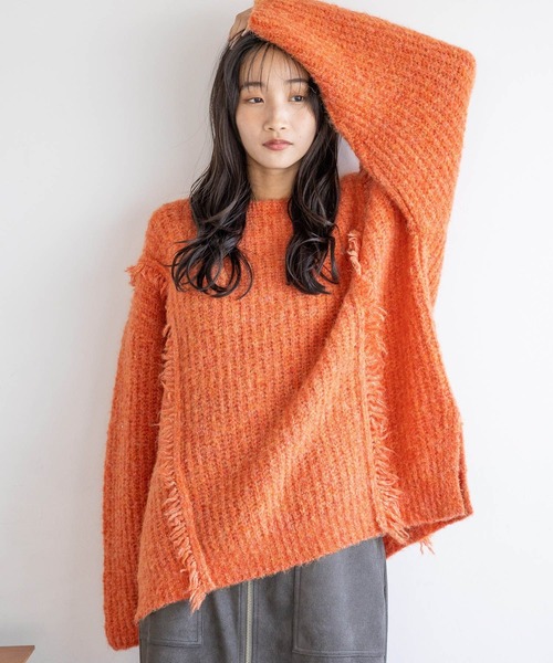 【セール】２ＷＡＹフリンジメランジＬＳ 116690（Tシャツ/カットソー）｜LOWRYS FARM（ローリーズファーム）