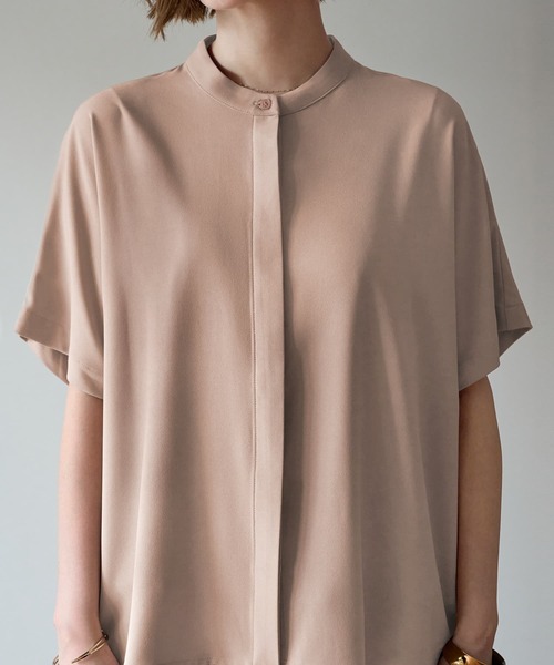 STYLE DELI（スタイルデリ）の「繊細ジョーゼットツインブラウス（シャツ/ブラウス・レディース・ベージュ/ネイビー/オフホワイト/ブラック・FREE）」の6枚目の写真