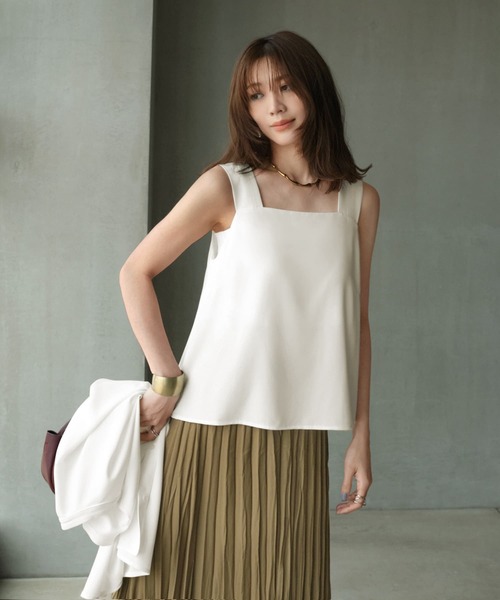 STYLE DELI（スタイルデリ）の「繊細ジョーゼットツインブラウス（シャツ/ブラウス・レディース・ベージュ/ネイビー/オフホワイト/ブラック・FREE）」の22枚目の写真