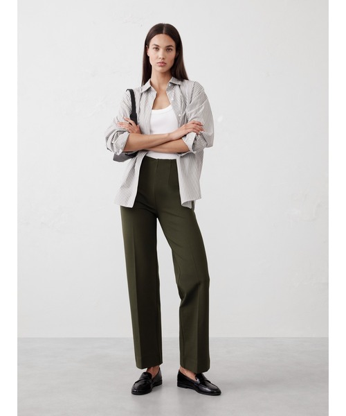 BANANA REPUBLIC ヘリンボーン フレアパンツ BANANA REPUBLIC公式オンラインストア | プルオン ワイドレッグ