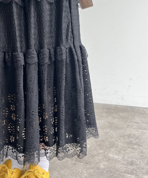 CPCM（シーピーシーエム）の「レースシフォンスカート（スカート・レディース・ブラック/ホワイト・FREE）」の13枚目の写真