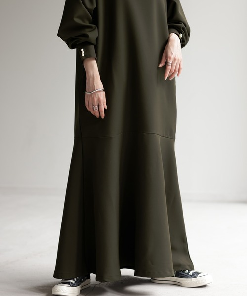 HUG.U（ハグユー）の「パールワンピース（ワンピース・レディース・モカ/ブラック/カーキ/アイボリー・FREE）」の7枚目の写真