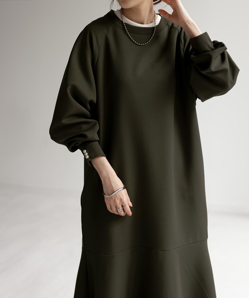 HUG.U（ハグユー）の「パールワンピース（ワンピース・レディース・モカ/ブラック/カーキ/アイボリー・FREE）」の8枚目の写真