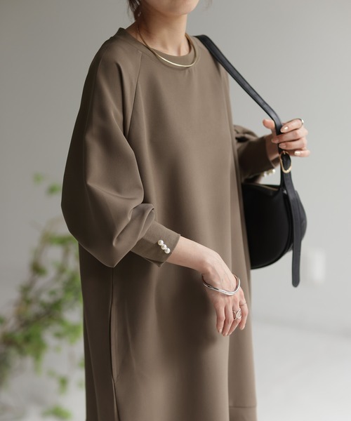 HUG.U（ハグユー）の「パールワンピース（ワンピース・レディース・モカ/ブラック/カーキ/アイボリー・FREE）」の13枚目の写真