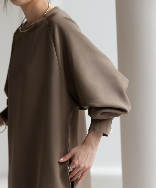 HUG.U（ハグユー）の「パールワンピース（ワンピース・レディース・モカ/ブラック/カーキ/アイボリー・FREE）」の15枚目の写真