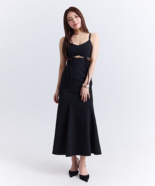 EIMY ISTOIRE（エイミーイストワール）の「ストリングデザインキャミワンピース（ワンピース・レディース・ホワイト/ブラック/グレー・S/M）」の5枚目の写真