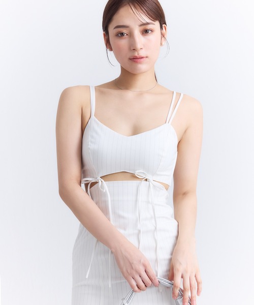 EIMY ISTOIRE（エイミーイストワール）の「ストリングデザインキャミワンピース（ワンピース・レディース・ホワイト/ブラック/グレー・S/M）」の15枚目の写真