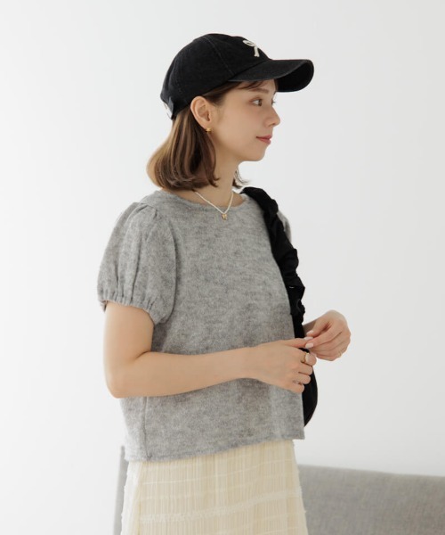 flower(フラワー)の「リボンパフトップ(Tシャツ/カットソー・レディース・ピンク/グレー・FREE)」の11枚目の写真