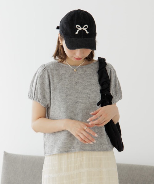 flower(フラワー)の「リボンパフトップ(Tシャツ/カットソー・レディース・ピンク/グレー・FREE)」の10枚目の写真