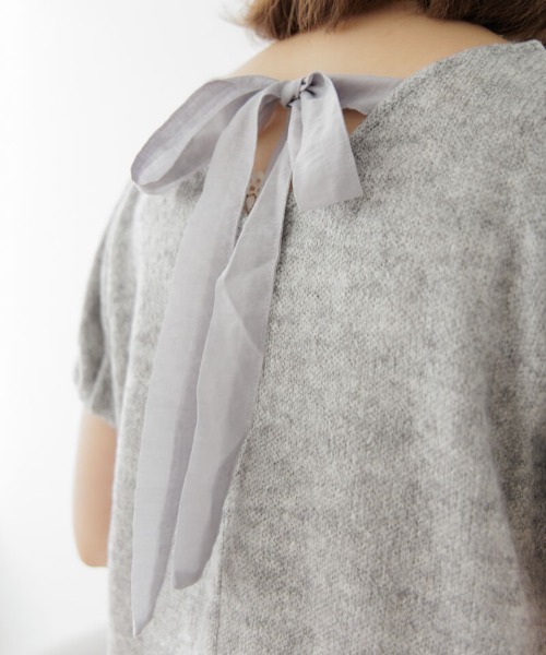 flower(フラワー)の「リボンパフトップ(Tシャツ/カットソー・レディース・ピンク/グレー・FREE)」の7枚目の写真