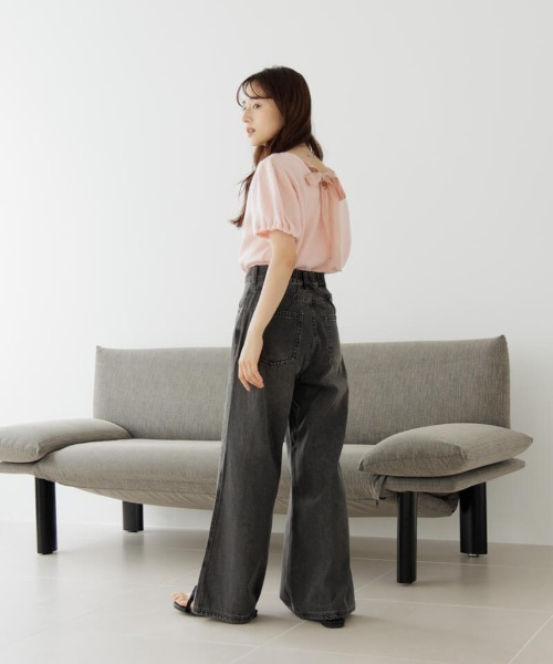 flower(フラワー)の「リボンパフトップ(Tシャツ/カットソー・レディース・ピンク/グレー・FREE)」の21枚目の写真