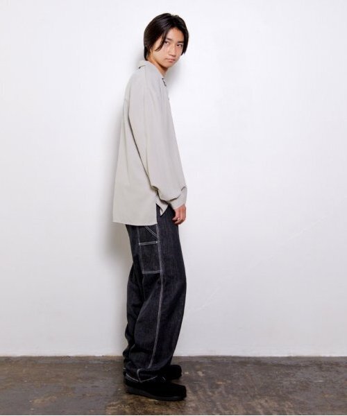 GLAZOS（グラソス）の「【大人向けサイズあり】【セットアップ対応】トロトロ・オープンカラーシャツ（シャツ/ブラウス・キッズ・ブラック/ライトグレー・S/M/L/LL）」の10枚目の写真