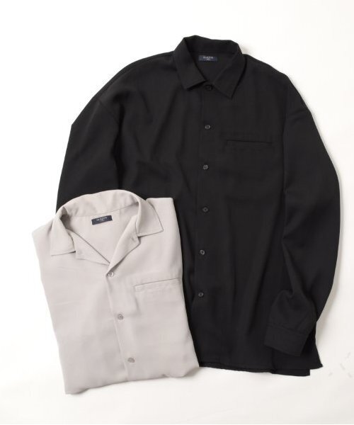 GLAZOS（グラソス）の「【大人向けサイズあり】【セットアップ対応】トロトロ・オープンカラーシャツ（シャツ/ブラウス・キッズ・ブラック/ライトグレー・S/M/L/LL）」の8枚目の写真
