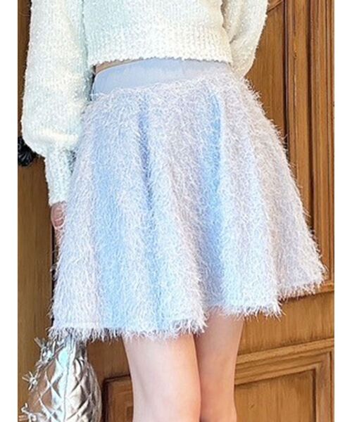 RESEXXY（リゼクシー）の「シャギーミニスカート（スカート・レディース・アイボリー/ブラック/ラベンダー・FREE）」の3枚目の写真