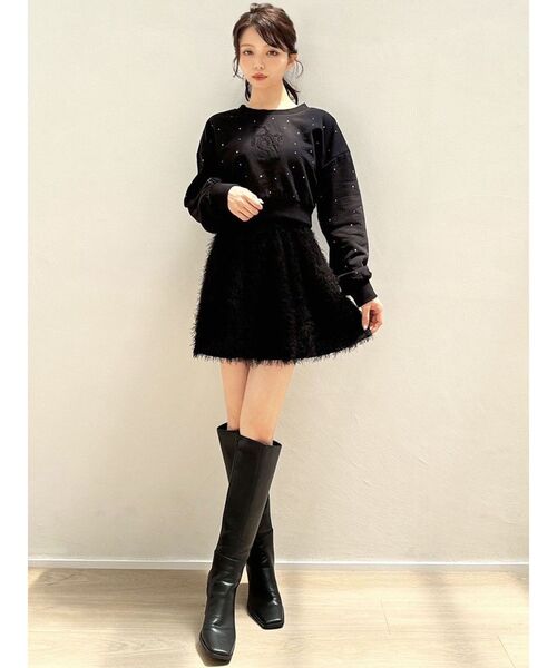 RESEXXY（リゼクシー）の「シャギーミニスカート（スカート・レディース・アイボリー/ブラック/ラベンダー・FREE）」の12枚目の写真