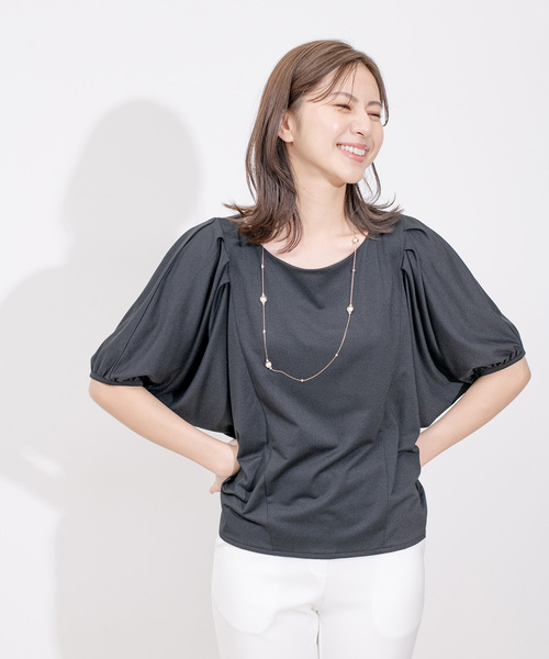 Jayro（ジャイロ）の「タックスリーブパフプルオーバー（Tシャツ/カットソー・レディース・ホワイト系その他/ピンク/パープル/ブラック・M）」の3枚目の写真