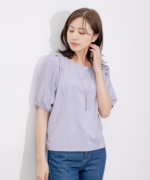 Jayro（ジャイロ）の「タックスリーブパフプルオーバー（Tシャツ/カットソー・レディース・ホワイト系その他/ピンク/パープル/ブラック・M）」の5枚目の写真