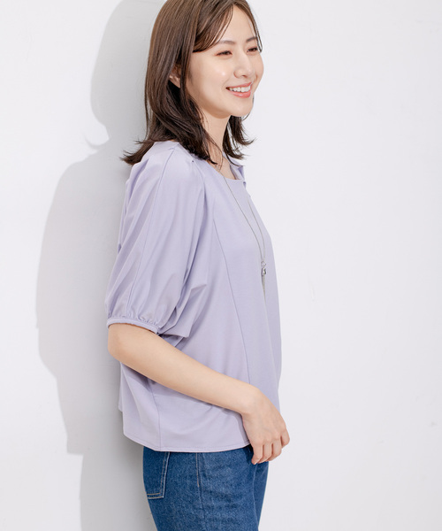 Jayro（ジャイロ）の「タックスリーブパフプルオーバー（Tシャツ/カットソー・レディース・ホワイト系その他/ピンク/パープル/ブラック・M）」の7枚目の写真