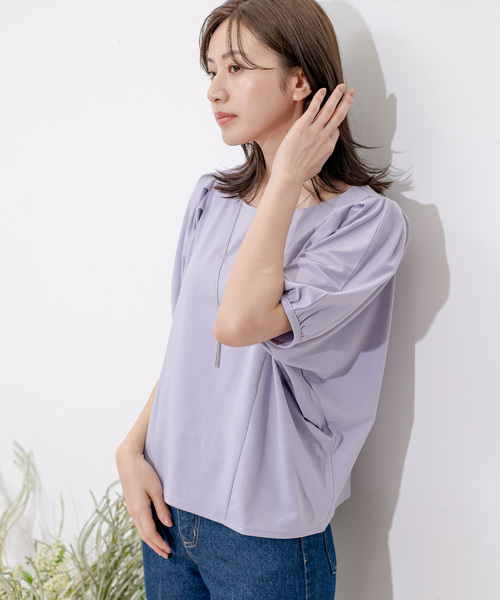 Jayro（ジャイロ）の「タックスリーブパフプルオーバー（Tシャツ/カットソー・レディース・ホワイト系その他/ピンク/パープル/ブラック・M）」の8枚目の写真