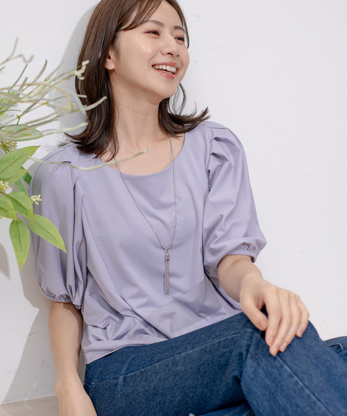 Jayro（ジャイロ）の「タックスリーブパフプルオーバー（Tシャツ/カットソー・レディース・ホワイト系その他/ピンク/パープル/ブラック・M）」の10枚目の写真