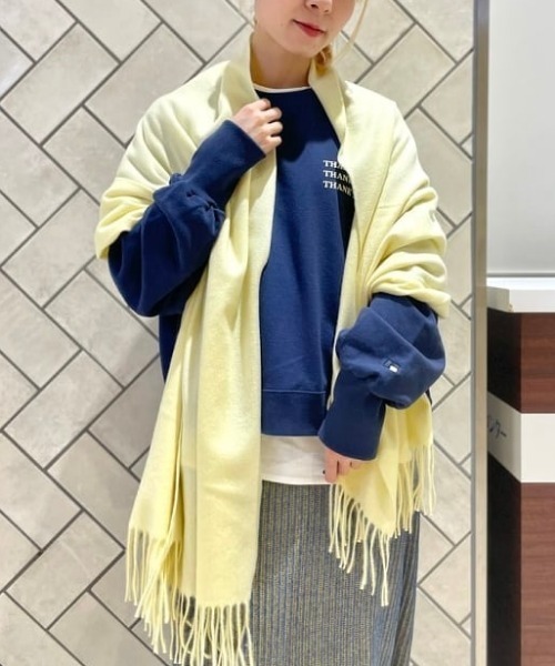 B:MING by BEAMS（ビーミングバイビームス）の「カラー ソリッド ストール（マフラー・レディース・イエロー/ネイビー/ホワイト系その他5/サックスブルー・ONE SIZE）」の17枚目の写真