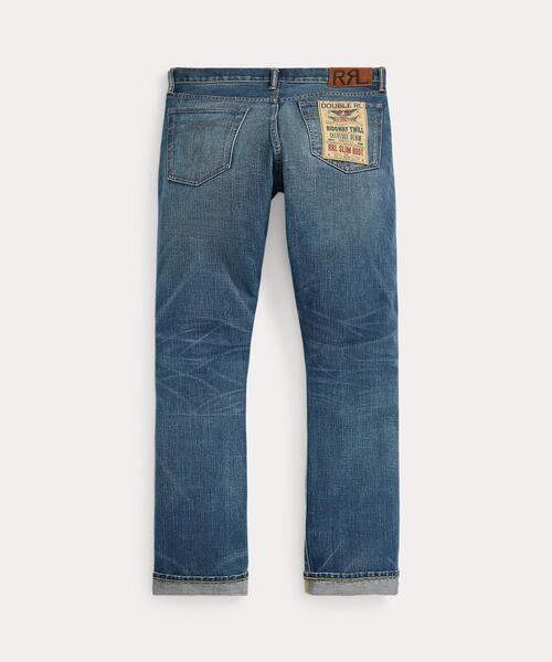 RRL（ダブル アール エル）の「スリム ブーツ サットン リペアード セルビッジ ジーンズ（デニムパンツ・メンズ・ブルー・28/30/29/30/30/30/30/32/31/30/31/32/32/30/32/32/33/32/34/32/36/32/38/32/40/32）」の7枚目の写真