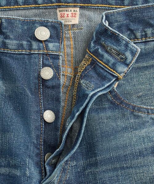 RRL（ダブル アール エル）の「スリム ブーツ サットン リペアード セルビッジ ジーンズ（デニムパンツ・メンズ・ブルー・28/30/29/30/30/30/30/32/31/30/31/32/32/30/32/32/33/32/34/32/36/32/38/32/40/32）」の6枚目の写真