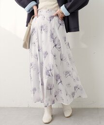 長さ変えれるシアー大花フラワースカート