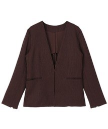 シャーリング」に該当するノーカラージャケットファッション通販