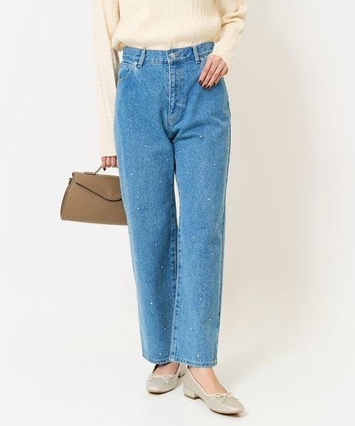 maisonmarble ビジュー付きハイウエストデニムパンツ maisonmarble ビジュー付きハイウエストデニムパンツ - メルカリ