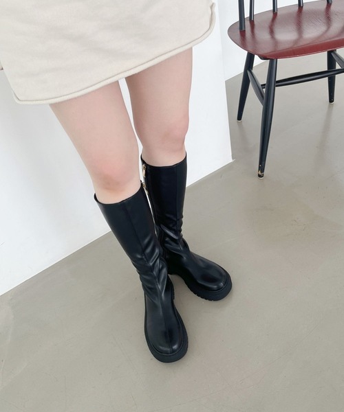 セール】＼ 厚底 ストレッチ 細見え ／ タンクソール ストレッチ