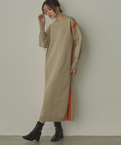 hunch（ハンチ）の「前後2WAY スウェットライクワンピース（ワンピース・レディース・ベージュ系その他/グレー系その他/チャコールグレー×ブラック・FREE）」の7枚目の写真