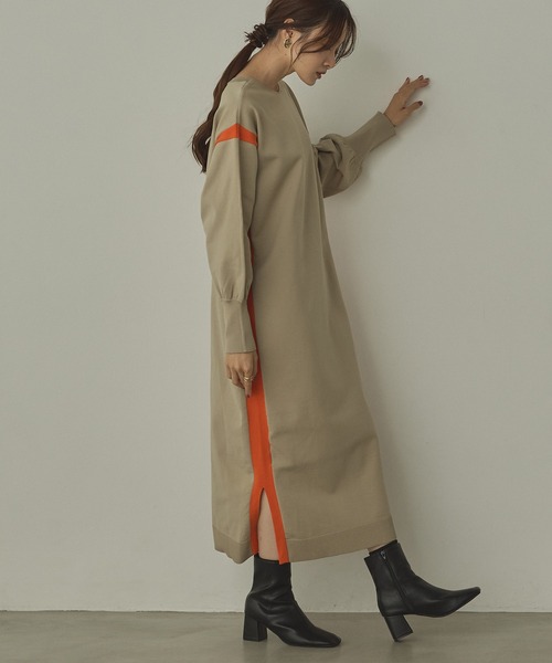 hunch（ハンチ）の「前後2WAY スウェットライクワンピース（ワンピース・レディース・ベージュ系その他/グレー系その他/チャコールグレー×ブラック・FREE）」の8枚目の写真