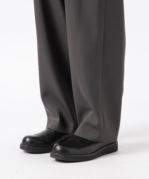 Ujoh ウジョー シューズ 26 ブラック メンズ UJOH HOMME / ウジョーオム】Tape-Belt 1 Tuck Pants（スラックス