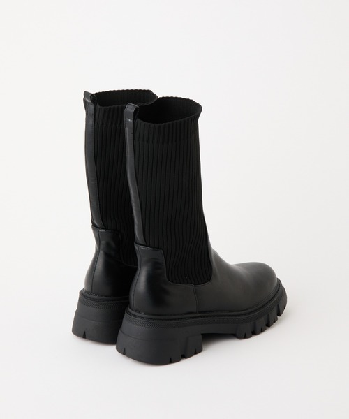 COLONY 2139（コロニートゥーワンスリーナイン）の「ニットミドルブーツ（ブーツ・レディース・ブラック/アイボリー・LARGE/MEDIUM）」の7枚目の写真