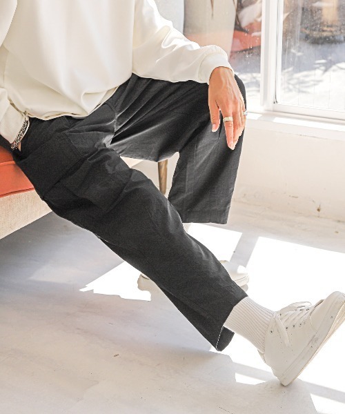 LUXSTYLE（ラグスタイル）の「ナイロンウォッシャーバルーンカーゴパンツ（カーゴパンツ・メンズ・グレー/カーキ/ブラック・M/L）」の10枚目の写真