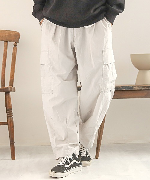 LUXSTYLE（ラグスタイル）の「ナイロンウォッシャーバルーンカーゴパンツ（カーゴパンツ・メンズ・グレー/カーキ/ブラック・M/L）」の12枚目の写真