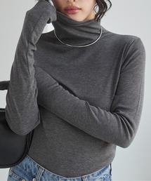 タートルネック 長袖 シアートップス