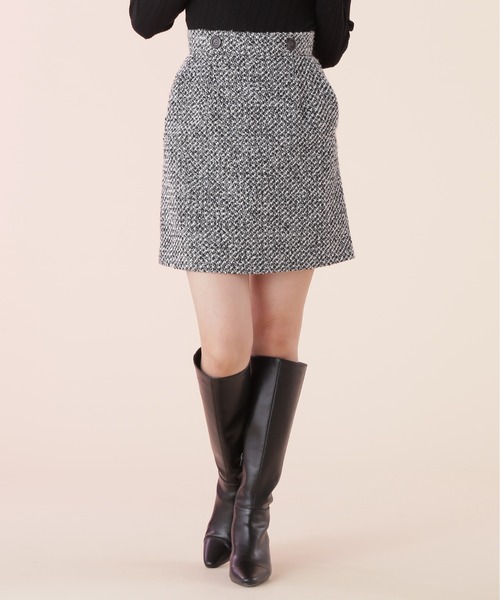 JILL by JILL STUART（ジルバイジルスチュアート）の「◇シャギー・ツィード素材バリエーションミドル丈ミニスカート（スカート・レディース・ブラック系その他/ホワイト系その他・SMALL/MEDIUM）」の11枚目の写真