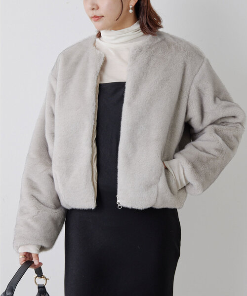 ガリャルダガランテ　ノーカラーファーブルゾン GALLARDAGALANTE（ガリャルダガランテ）の「ノーカラーファーブルゾン