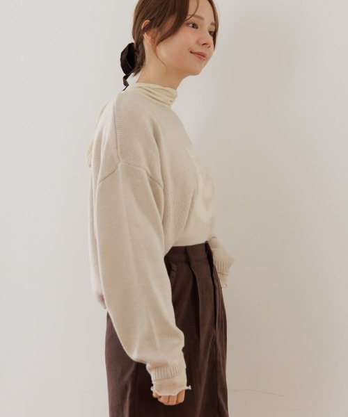 flower（フラワー）の「ベイビーアニマルニット（ニット/セーター・レディース・ピンク/アイボリー・FREE）」の3枚目の写真