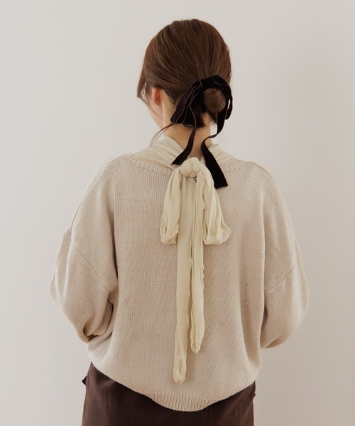 flower（フラワー）の「ベイビーアニマルニット（ニット/セーター・レディース・ピンク/アイボリー・FREE）」の4枚目の写真