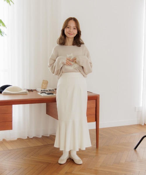 flower（フラワー）の「ベイビーアニマルニット（ニット/セーター・レディース・ピンク/アイボリー・FREE）」の12枚目の写真