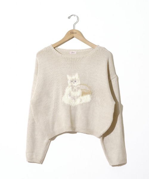 flower（フラワー）の「ベイビーアニマルニット（ニット/セーター・レディース・ピンク/アイボリー・FREE）」の19枚目の写真